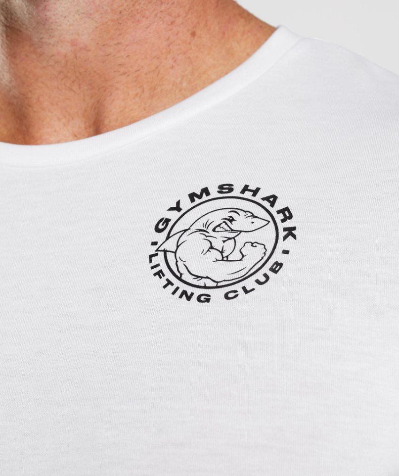 Men's Gymshark Legacy Long Sleeve T-Shirts White | NZ 2WBJUV